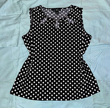 Black & White Polka Dot Keyhole Top Y2K Size M picture