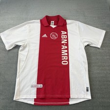 Vintage Ajax Amsterdam Home Jersey Mens XL Red Adidas 2001 Aba-Amro NWT picture