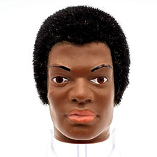 VTG 1970 GI Joe Adventure Team Black Adventurer Head Sculpt Flocked Hair Hasbro picture