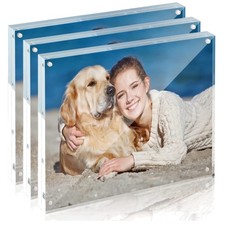 Elegant 8x10 Acrylic Frame 3-Pack - Frameless Double-Sided Display for Memories picture