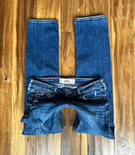 2000s Hollister Co. low rise distressed jeans in navy blue picture