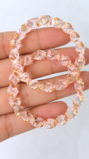 Pink White Gold Tone Resin Bangle Set, Marbled Chunky Statement Bracelets 16 picture