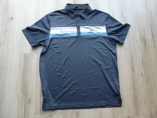 Travis Mathew Cabana Chest Stripe Golf Polo L Blue Embroidered Music Logo NWT picture
