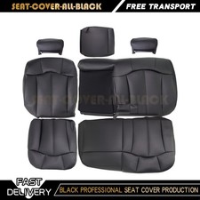 For 1999 - 2002 Chevy Silverado Tahoe Suburban 2ND Row Leather Seat Cover BLACK picture