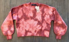NWT Desigual Sweater Womens Small Red Purple Boho Cottagecore Hippie Baggy picture