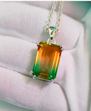4.45ct  Natural Watermelon Tourmaline Pendant 925 Sterling Silver pendant picture
