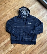 Vintage y2k Oneill striped Sherpa lined zip up hoodie Size Large picture