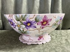 Antique Signed Dressler Vienna Hand Painted 14” + Centerpiece Punch Bowl TK Thun picture