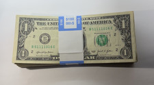 lot of 100 four in a row quads fancy serial number mixed series and districts picture