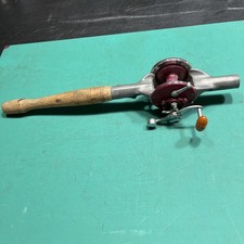 Vintage Unmarked Cradle Fishing Reel. W/ Penn Monofil reel  no.27 picture