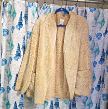 Secret Treasures Plush Fleece Robe Shawl Collar Open Front Pockets Khaki 2XL picture