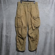 Vintage Abercrombie & Fitch Cargo Pants Mens Small Beige Military Paratrooper picture