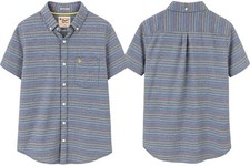 Original Penguin by Munsingwear Men's L Blue Short Sleeve Button Down Shirt slim picture
