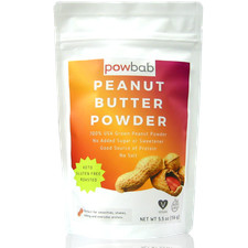 powbab Peanut Butter Powder Unsweetened, No Sugar-100% USA Organic Peanuts 5.5oz picture