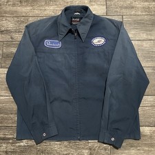 VTG 70s BEECHCRAFT AMERICAN BONANZA SOCIETY AIRPLANE BLUE PLANE CLUB JACKET SZ L picture