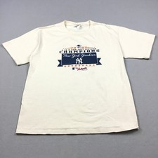 Vintage New York Yankees T Shirt Men Large Beige 2003 Champions Lee Sport MLB L picture