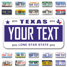 Custom state License Plates with personalized text Car 12x6- Moto 7x4 - Bike 6x3 picture