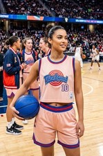 Space Jam Lola Headgear Classics RARE Peach Crop Jersey 2XL #10 Tune Squad EUC picture