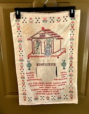 Vintage Hand Stitched & Embroidered PERPETUAL CALENDAR SAMPLER 16 x 24 picture