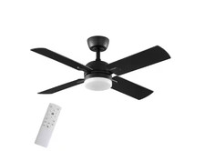 Hampton Bay Letta 42 in. LED Indoor Matte Black Downrod Ceiling Fan with Remote picture