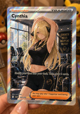 Pokemon Full Art Cynthia's Gym Day Waifu Altered Art Custom Card Print picture