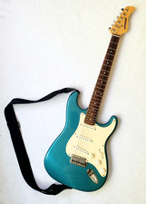 VINTAGE FERNANDES STRAT METALLIC BLUE ELECTRIC GUITAR picture