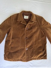 Vintage 70s Van Heusen Windbreaker Corduroy Sherpa Lined Jacket Brown Sz 44 picture