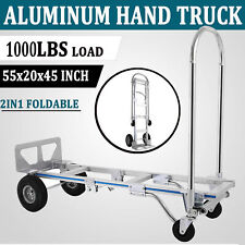 1000 Lbs Aluminum Hand Truck 2 in 1 Heavy Duty Convertible Folding Dolly Cart picture