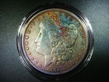 EF 1896 MORGAN SILVER DOLLAR SCARCE EF DATE NICELY TONED M-1995 picture