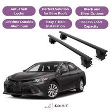 ERKUL Roof Rack Crossbars For TOYOTA CAMRY 2018-2024 Naked Roof Aluminum Black picture