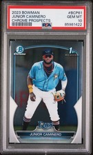 Graded 2023 Bowman Junior Caminero #BCP61 Chrome RC Baseball Card PSA 10 picture