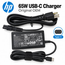OEM HP 65W USB-C Type-C AC Charger EliteBook X360 G2 G3 G4 L65505-002 L67440-001 picture
