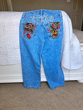 Ninth Hall Kids Ambush 24 Dragon Embroidered Jeans Y2K Baggy Skate Size 8 picture