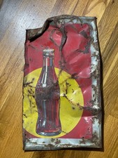 Original 1948 Antique Coca-Cola Metal Sign Fragment Barn Patch Find 1940s Rustic picture