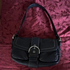 Coach Small Black Leather Shoulder Bag - EXCELLENT CONDITION Y2K 2007 VINTAGE picture