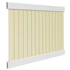 Linden 6 Ft. X 8 Ft. White Vinyl Fence Privacy Framed Flat Panel Kit with Sand I picture