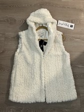 Joseph Ribkoff Faux Fur Hooded Vest Vanilla M NWT $215 Style 253933 picture