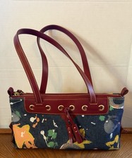 DOONEY & BOURKE  Bag Paint Splatter Canvas Purse 12x7x3 picture