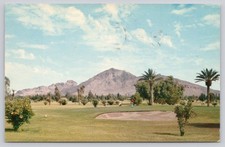 Vintage Camelback Mountain Phoenix Arizona Golf Course Postcard 1958 picture