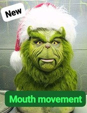 the grinch mask Mouth movement  latex, hadmade 100%, christmas, grinchys, gif, picture