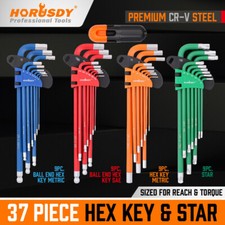 36+1 Piece Hex Key Allen Wrench Set Ball End SAE Metric Star Long Arm Industrial picture