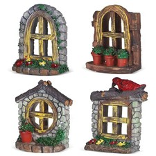 4Pcs Fairy Door and Windows for Trees, Miniature Fairy Garden Accessories Resin picture