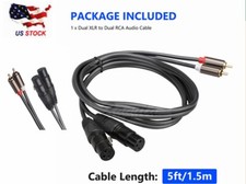 6ft Dual 2XLR Female to 2-RCA Male Plug Interconnect Cable Connector Y Splitter picture