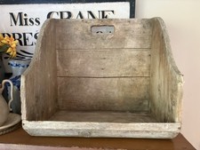 Antique French Country Wooden Wash Box / Knee Box (Carrosse) - Repurposed Shelf picture