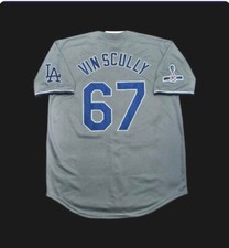 Vince Scully Los Angeles Dodgers VIN & 1950-2016 Men's Gray Baseball Jersey picture