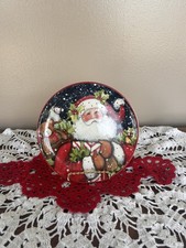 Certified International Susan Winget Christmas Santa Plate-7” Sack of Toys Holly picture