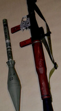 Full-Size RPG-7 Replica Prop – PVC Reinforced, Painted & Weathered orange tip picture
