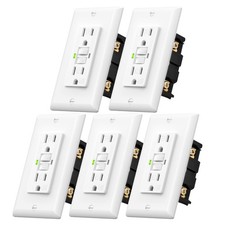 5 Pack GFCI Outlet 20 Amp Outdoor Weatherproof Tamper Resistant Self Test White picture