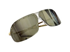 GUCCI Vintage Tom Ford Era Mens Sunglasses Clear Frame Gold Tone Studded Rare picture