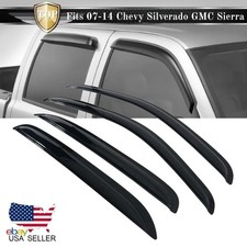 Fits 2007-2014 Chevy Silverado GMC Sierra Crew Cab Window Visors Rain Sun Guard picture